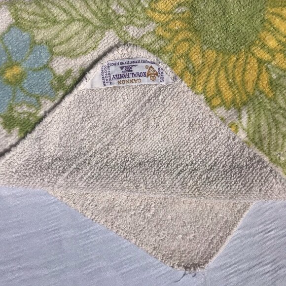 Vtg Cannon Royal Family  Sunflower 70s Floral Bath hand Wash Towel Set MCM Boho - Picture 15 of 16